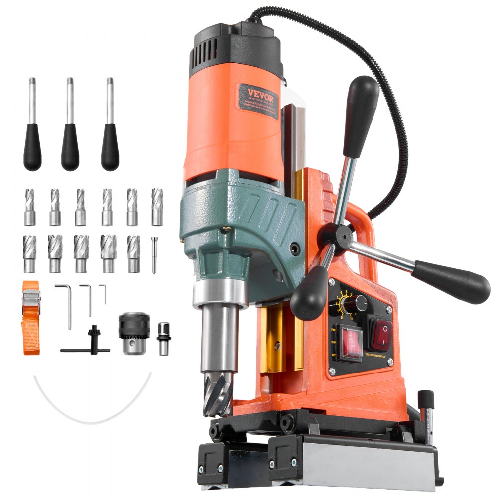 VEVOR Magnetbohrmaschine 1400 W 50 mm Bohrdurchmesser, umkehrbare Richtung, Magnetbohrer für Metalloberflächen