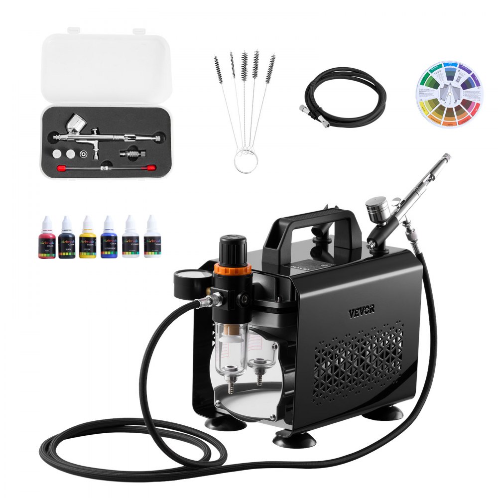 VEVOR Airbrush Set 1/6 PS mit Luftkompressor