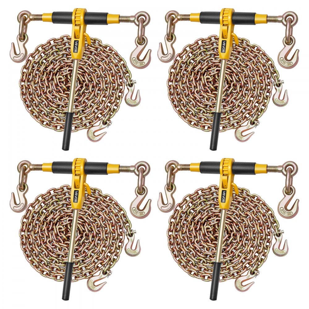 VEVOR Ratschenspanner 3628 kg, Spannzurrketten G80, Holzfällerei (4er-Pack)