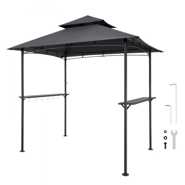 VEVOR Grillpavillon, 2430x1500x500 mm, 2-stufige BBQ-Gazebo-Überdachung