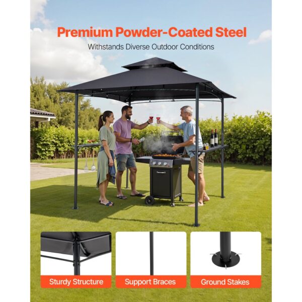VEVOR Grillpavillon, 2430x1500x500 mm, 2-stufige BBQ-Gazebo-Überdachung – Bild 4