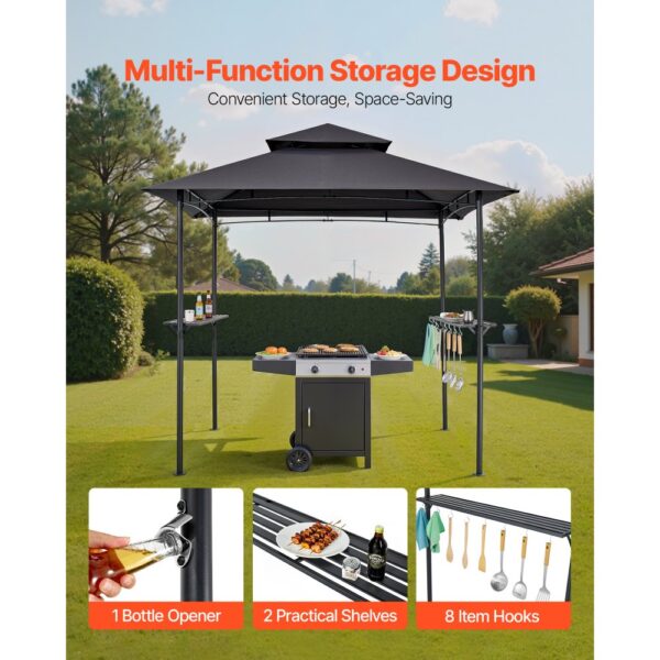 VEVOR Grillpavillon, 2430x1500x500 mm, 2-stufige BBQ-Gazebo-Überdachung – Bild 5