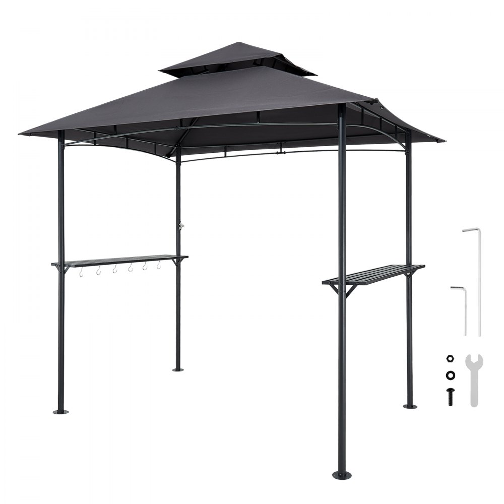 VEVOR Grillpavillon, 2430x1500x500 mm, 2-stufige BBQ-Gazebo-Überdachung