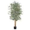 VEVOR Künstlicher Ficusbaum, 1,8 m, mit schwarzem Topf, Seidenbaum für Innenbereich