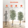 VEVOR Künstlicher Ficusbaum, 1,8 m, mit schwarzem Topf, Seidenbaum für Innenbereich – Bild 2