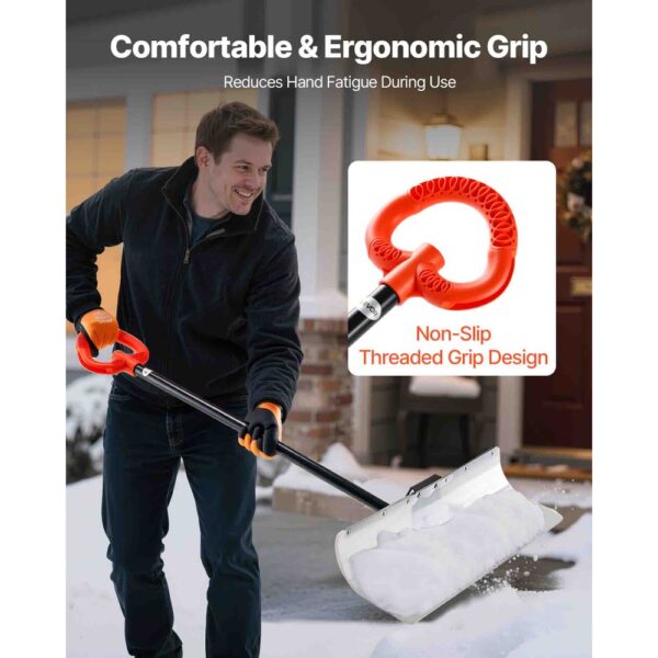 VEVOR Schneeschaufel, 76 cm Schneeschieber mit ergonomischem Griff, Klinge aus HDPE-Kunststoff – Bild 4