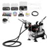 VEVOR Airbrush Set 1/6 PS mit Luftkompressor, für Kuchendekoration Modellmalerei Nagelkunst geräuscharm