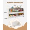 VEVOR Kinderregal Bücherregal aus Holz mit Stauraum, Spielzeugschrank mit 2 mobilen Schubladen, weiß – Bild 2 VEVOR Kinderregal Bücherregal aus Holz mit Stauraum, Spielzeugschrank mit 2 mobilen Schubladen, weiß – Bild 2