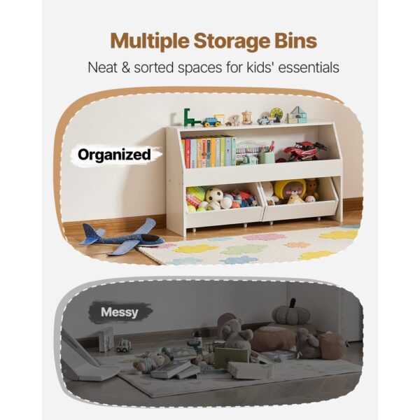 VEVOR Kinderregal Bücherregal aus Holz mit Stauraum, Spielzeugschrank mit 2 mobilen Schubladen, weiß – Bild 3 VEVOR Kinderregal Bücherregal aus Holz mit Stauraum, Spielzeugschrank mit 2 mobilen Schubladen, weiß – Bild 3