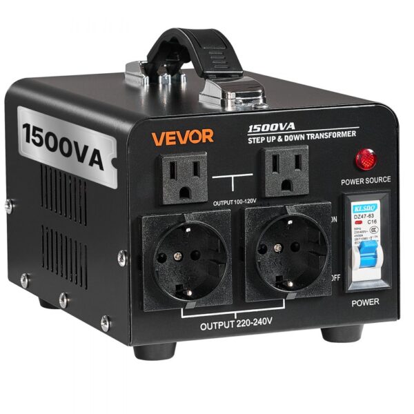 VEVOR Spannungswandler-Transformator, 1500VA, Konvertierung von 110 V auf 220 V & von 220 V auf 110 V