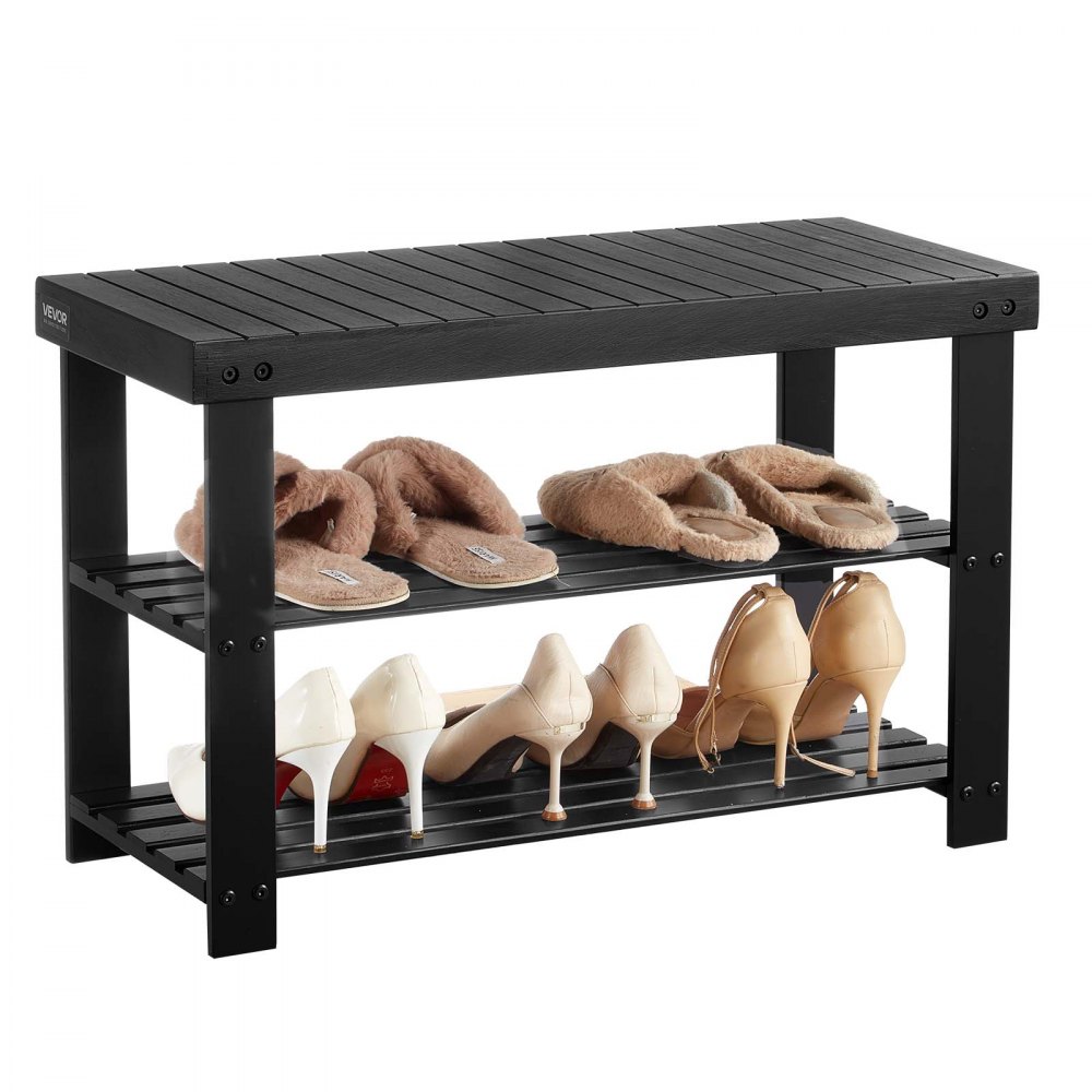 VEVOR Schuhregalbank Schuhbank (703 x 288 x 451 mm), 3-stufiges Schuhregal (130 kg belastbar)