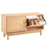 VEVOR Schuhregalbank Schuhbank (100 x 30 x 53 cm), Rattan-ähnliche Eingangsbank mit 2 Klappschubladen