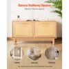 VEVOR Schuhregalbank Schuhbank (100 x 30 x 53 cm), Rattan-ähnliche Eingangsbank mit 2 Klappschubladen – Bild 5