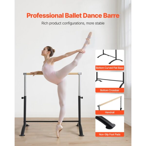 VEVOR Ballettstange Tanzstange freistehende Ballettstange, Gleichgewichtstraining, Entspannungsübungen – Bild 3
