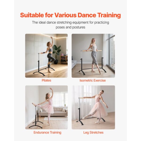 VEVOR Ballettstange Tanzstange freistehende Ballettstange, Gleichgewichtstraining, Entspannungsübungen – Bild 5