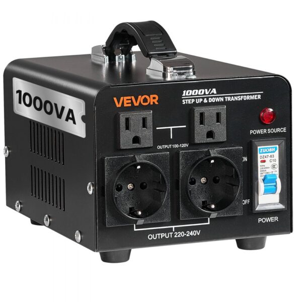 VEVOR Spannungswandler-Transformator, 1000 VA, Konvertierung von 110 V auf 220 V & von 220 V auf 110 V