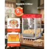 VEVOR Popcornmaschine mit Edelstahlkessel, 800 W kommerzieller Popcornmaker, 48 Tassen pro Ladung – Bild 4