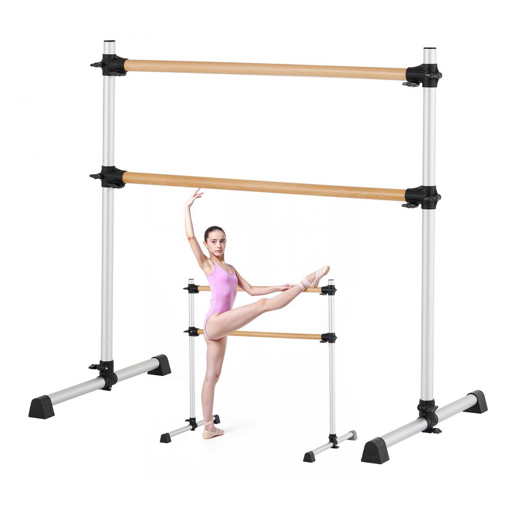VEVOR Ballettstange Tanzstange freistehende Doppelstange, Gleichgewichtstraining, Entspannungsübungen