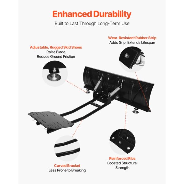 VEVOR Schneeschild, 1220x385 mm Universal-Schneepflug, 3 Montageoptionen – Bild 5