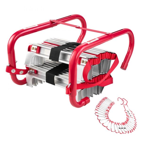 VEVOR Feuerleiter, 15 m, einziehbare Rettungsleiter max. 453,6 kg, 5-6 Stockwerke