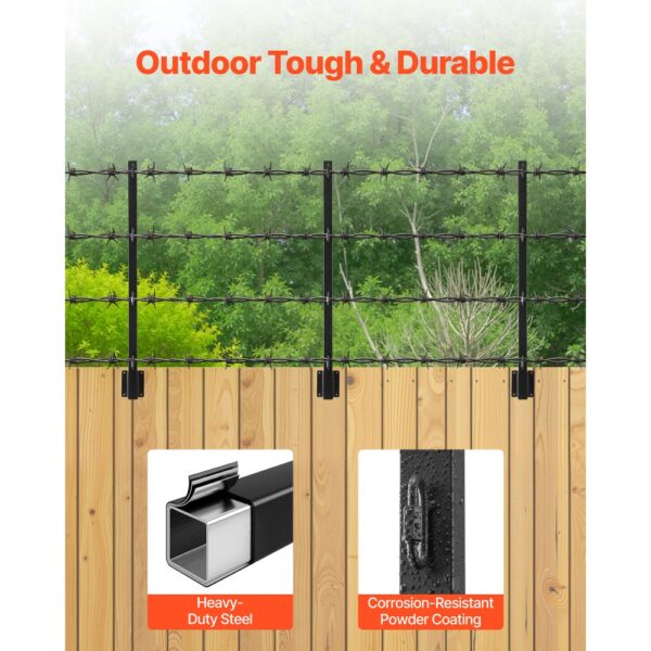 VEVOR Übersteigschutz Zaunerhöhung, 12er-Pack. Stacheldrahtarm 815x75x45 mm, Stacheldrahthalter aus Stahl – Bild 3
