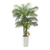 VEVOR Künstliche Areca-Palme, 1,8 m, künstliche tropische Palmenpflanzen mit weißem