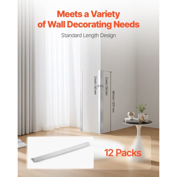 VEVOR Kantenschutz für Wand, 50x50x1217 mm, 12er-Pack Eckenschutz im 90-Grad-Winkel in L-Form – Bild 2