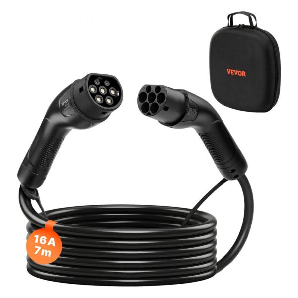 VEVOR EV Ladekabel, 16 A, 7 m, max. 11 kW, kompatibel mit Typ-2-Ladegeräten für Elektrofahrzeuge