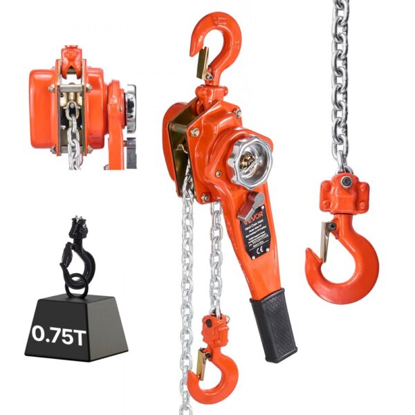 VEVOR Hebelzug, 3/4T Tragkraft, 6 m Hub, Ratschenzug für Lager, Bau & Garage