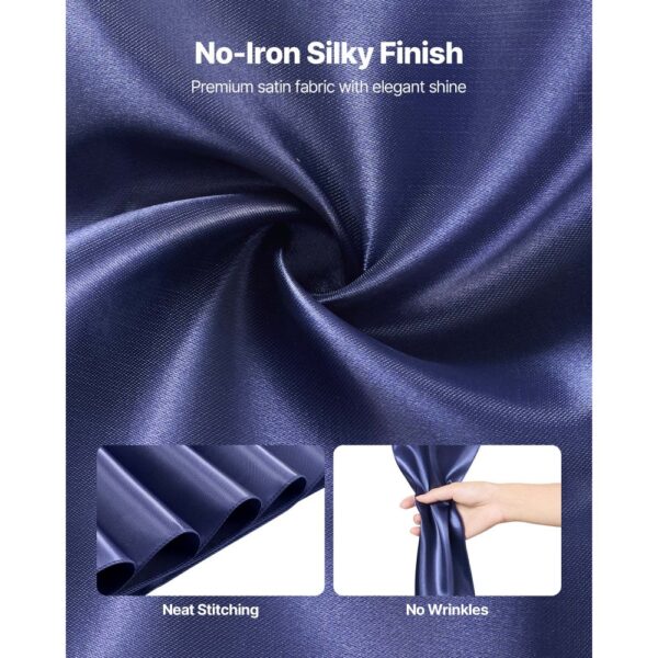 VEVOR Satin-Stuhlschärpen mit Schleifen (275x17 cm) 50 Stk. Stuhlbänder zum Binden, Stuhlschleifen Marineblau – Bild 3