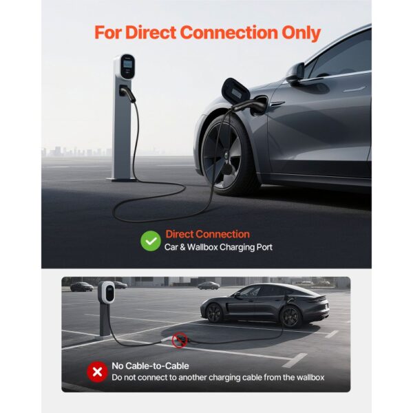 VEVOR EV Ladekabel, 16 A, 10 m, max. 11 kW, kompatibel mit Typ-2-Ladegeräten für Elektrofahrzeuge – Bild 5