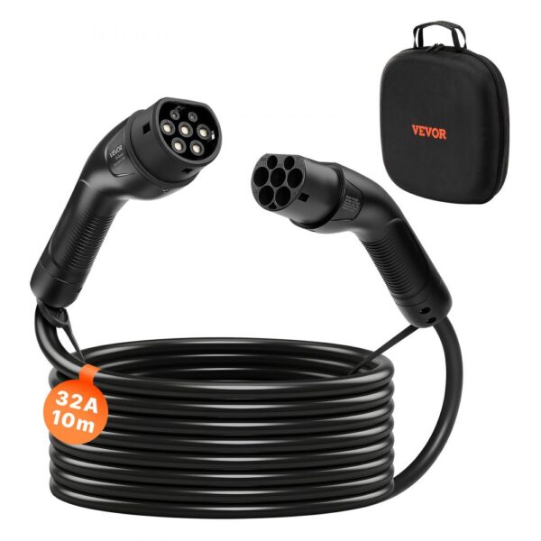 VEVOR EV Ladekabel, 32 A, 10 m, max. 22 kW, kompatibel mit Typ-2-Ladegeräten für Elektrofahrzeuge