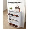 VEVOR Schuhschrank mit 3 Klappen, platzsparender Schuhkipper, modernes Schuhregal 800 x 220 x 1165 mm Weiß – Bild 3