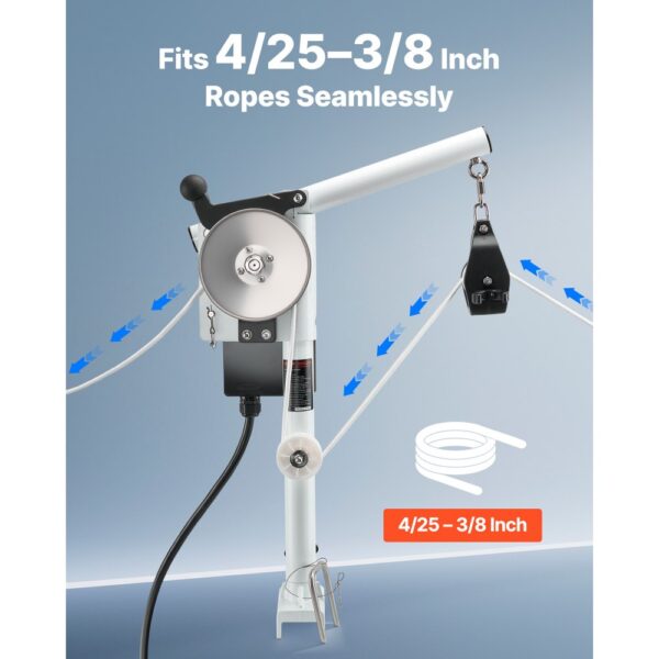VEVOR Krabbenkorb-Hebevorrichtung, 12 V DC 1200 W, Seilwinde 90 kg Hubkapazität – Bild 5