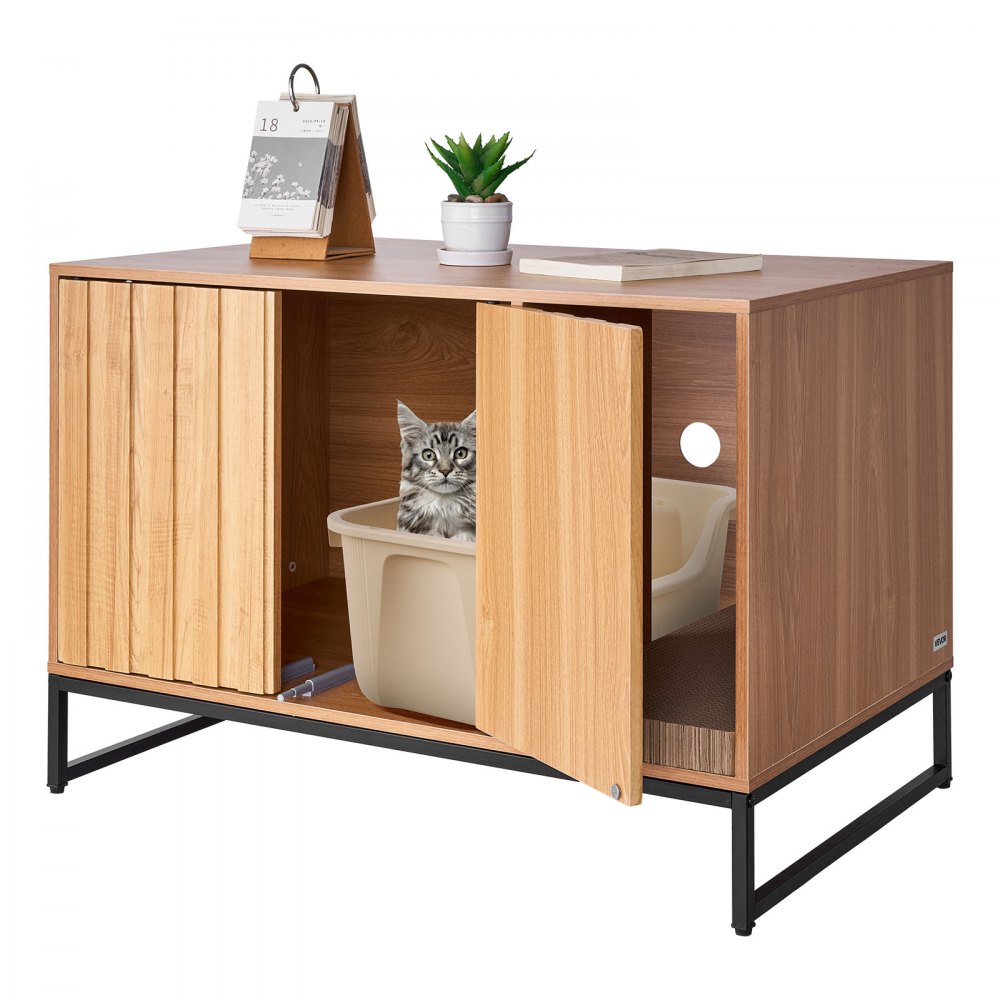 VEVOR Katzenschrank, 800x510x568 mm, Katzentoilette mit Kratzpad & Stauraum