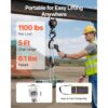 VEVOR Mini Hebelzug, 1/2T Kapazität, 1,5 m Hub, Kettenzug 360° drehbare Haken – Bild 2
