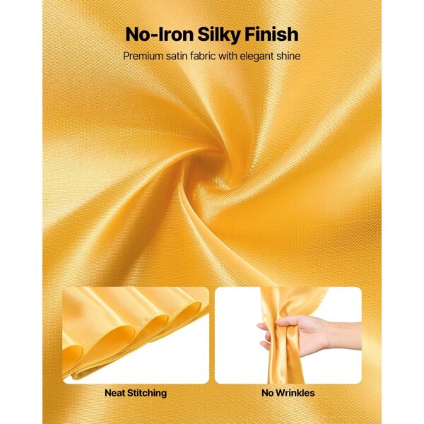 VEVOR Satin-Stuhlschärpen mit Schleifen (275x17 cm) 100 Stk. Stuhlbänder zum Binden, Stuhlschleifen Gold – Bild 3