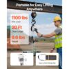 VEVOR Mini Hebelzug, 1/2T Kapazität, 6 m Hub, Kettenzug 360° drehbare Haken – Bild 2