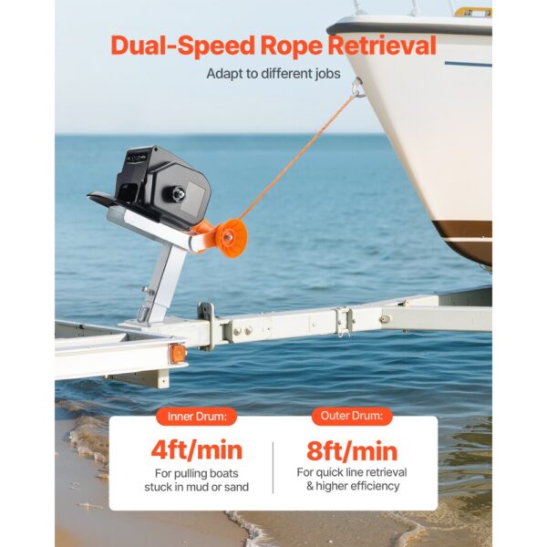 VEVOR Elektrische Seilwinde, 12 V DC 300 W, umkehrbare Bootwinde für Boote bis 900 kg – Bild 5 VEVOR Elektrische Seilwinde, 12 V DC 300 W, umkehrbare Bootwinde für Boote bis 900 kg – Bild 5