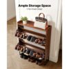 VEVOR Schuhschrank mit 2 Klappen, platzsparender Schuhkipper & Kippschutz, Schuhregal 80 x 24 x 100 cm Braun – Bild 3