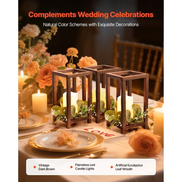 VEVOR 12er-Set, 12 flammenlosen LED-Kerzen, 12 Eukalyptusblätter-Kranz für Hochzeitstisch – Bild 2 VEVOR 12er-Set, 12 flammenlosen LED-Kerzen, 12 Eukalyptusblätter-Kranz für Hochzeitstisch – Bild 2