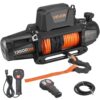 VEVOR Elektrische Seilwinde, 6100 kg, 12 V DC LKW-Winde mit Φ 9,5 mm x 28 m Synthetikseil