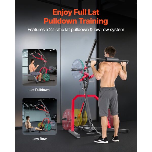 VEVOR Corner Leverage Gym Heim-Fitnessgerät mit 2:1-Verhältnis LAT Low Row System – Bild 2