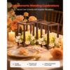 VEVOR 20er-Set Holzlaternen, 20x flammenlosen LED-Kerzen, 20x Champagner-Blumenkränzen für Hochzeitstisch – Bild 2