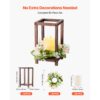 VEVOR 20er-Set Holzlaternen, 20x flammenlosen LED-Kerzen, 20x Champagner-Blumenkränzen für Hochzeitstisch – Bild 4