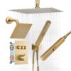 VEVOR Duschsystem-Set mit 12 Zoll Regenduschsystem / 6 Zoll Wandmontagekopf / 2 in 1 Handbrause