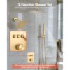 VEVOR Duschsystem-Set mit 12 Zoll Regenduschsystem / 6 Zoll Wandmontagekopf / 2 in 1 Handbrause – Bild 2