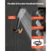 VEVOR Duschsystem-Set mit 12 Zoll Regenduschsystem / 6 Zoll Wandmontagekopf / 4 in 1 Handbrause, Mattschwarz – Bild 4