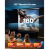 VEVOR manuelle Projektionsleinwand Beamer Leinwand, 120 Zoll 1:1 4K 1080 HD, einziehbare Projektionsleinwand – Bild 2