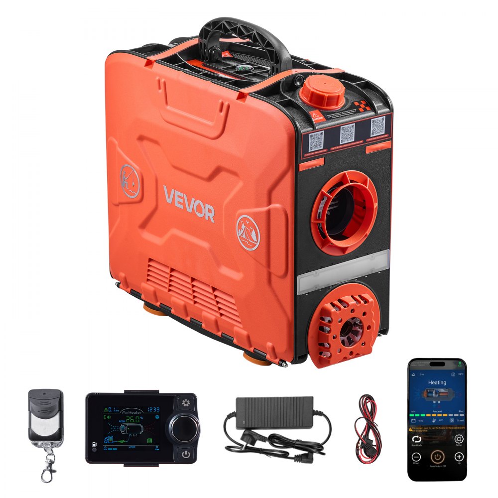 VEVOR Dieselheizung 5-8KW DC 12 V tragbarer All in One Diesel-Lufterhitzer mit Bluetooth-App-Steuerung
